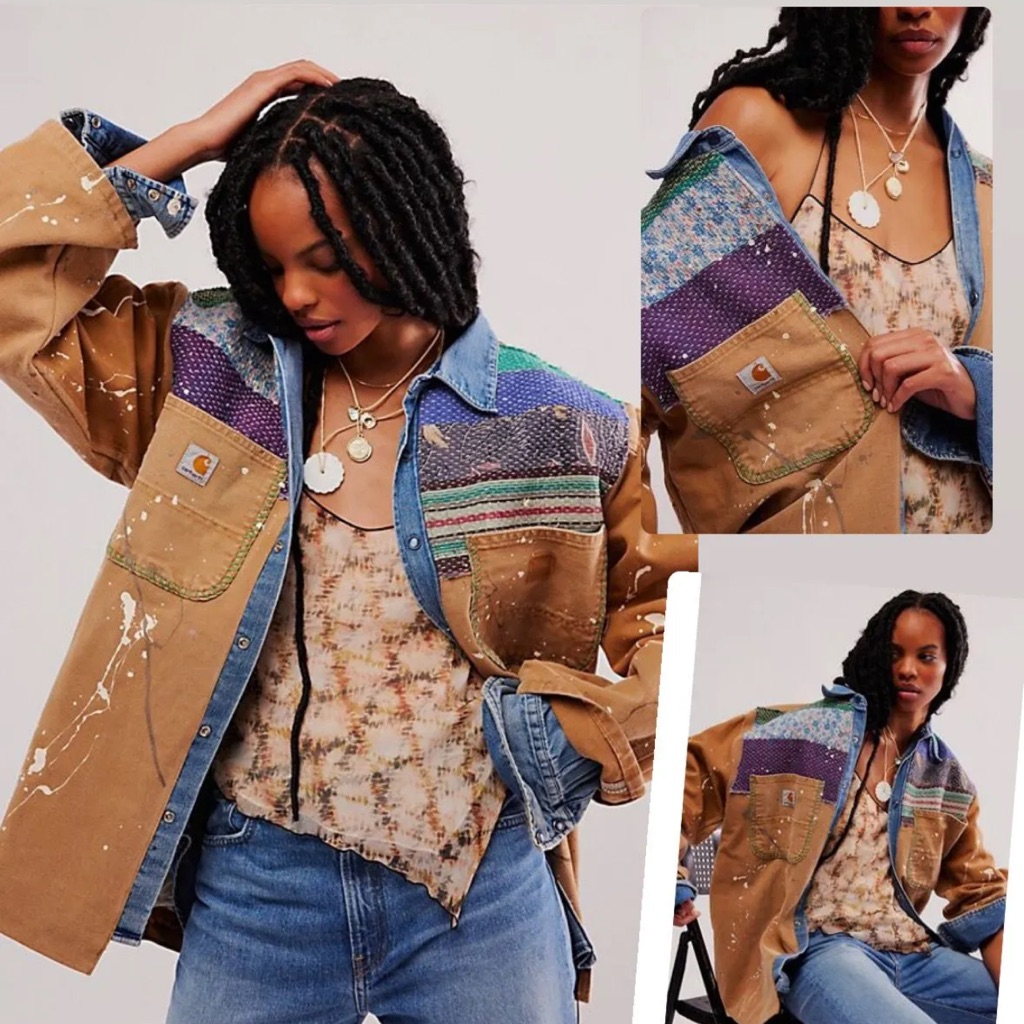 Nwt Tricia Fix Carhartt Women's Patchwork Canvas Jacket